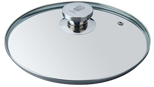 FACKELMANN Chefkoch Premium Pfannenglasdeckel ø24cm - Edelstahl Knauf, Spülmaschinenfest, Ideal für Pfannen, 60x248x330mm - Robust & Elegant - Silber