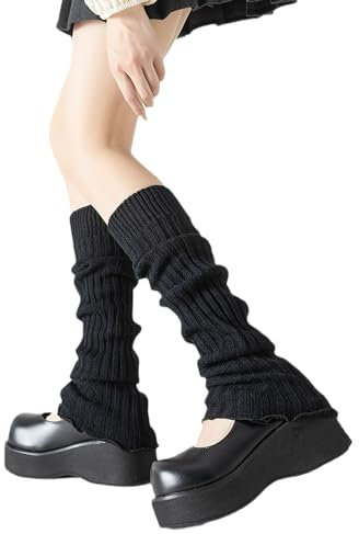 tinetill Damen Lange Stulpen Crochet Stricken Beinstulpen Y2K Winter Beinwärmer Beinstulpen Freizeitsocken Gothic Lange Socken