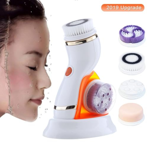 Generic 1 St 4 1 Ansiktsskrubber Elektrisk Ansiktsborste Elektrisk Ansiktsrengöringsborste Elektrisk Exfoliering