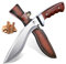 Purple Dragon Outdoor Messer Survival, Jagdmesser Feststehende Klinge mit Lederscheide, Scharfe Bushcraft Camping Messer mit Holzgriff, Full Tang Überlebensmesser Großes Machete, Geschenke für Männer