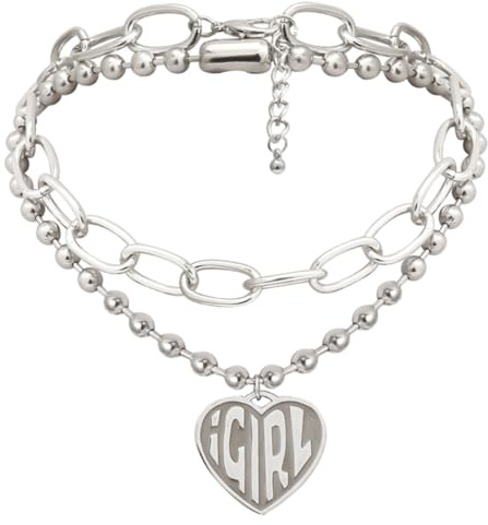 Beaupretty Collana Con Lettera Retrò Collana A Cuore Decorazione Per Il Collo Catena Vintage Alla Moda Creativa Gioielli Per Il Collo Catena Per Il In Argento