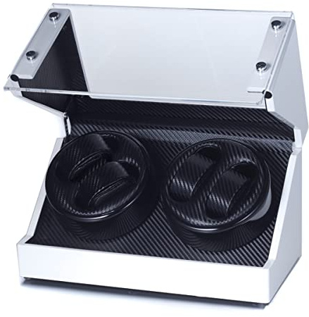 Raoul U. Braun Uhrenbeweger Futura | viele Modelle für 2-8 Uhren | Carbon-Optik Schwarz & Weiß | leiser Motor