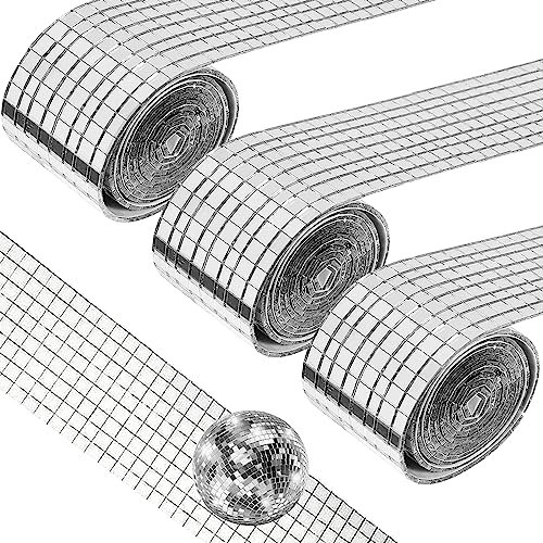 GZhaimai 4392 Pièces Mosaique Verre, Mini Carreaux de Mosaïque Miroir Autocollants pour Salle de Salon, Décorer Salles de Bains et les Cuisines (Argent)