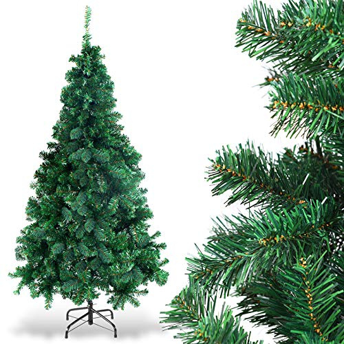 GOPLUS Künstlicher Weihnachtsbaum 150/180/210/240cm, Tannenbaum künstlich mit Metallständer & PVC Nadeln, Tanne Christbaum Kunstbaum für Weihnachten Feiertage (Grün, 240 cm)