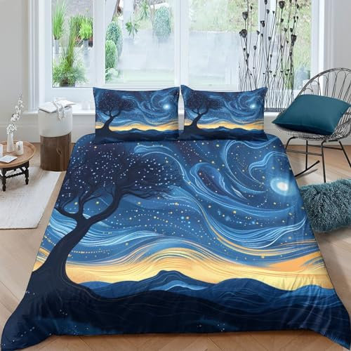 KWFYBEHZ 3D-Druck Kinder Galaxie 3 Teiliges Weltraum Kinder Bettwäsche Mikrofaser Bettbezug Cover Mit Kissenbezug Geschenk Für Geburtstag Weihnachten Double（200x200cm）