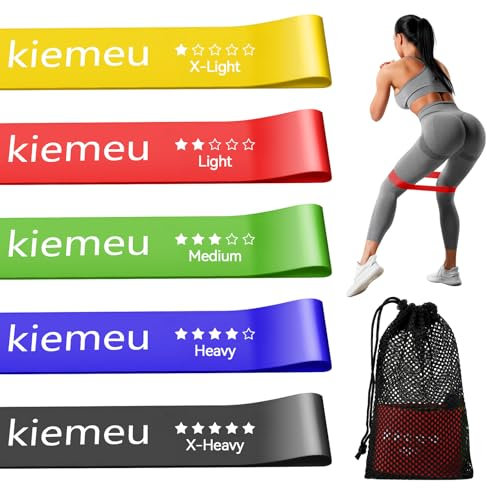 Kiemeu Miniband Fitness Gummiband für Sport, Gymnastikband elastisches Band Trainingsbänder Gummi Fitnessbänder Set, 6 cm verbreiterte Version