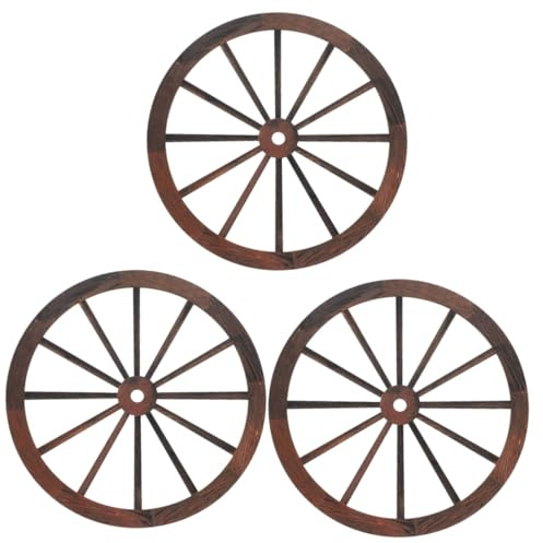 Cabilock 3 Stück Rad Rattan Tablett Wohnzimmer Wanddekoration Geschnitztes Boho Heimdekoration Klare Ornamente Zum Basteln Garten Zug Altes Geschnitztes