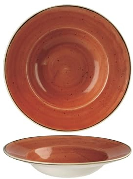 Churchill 393637 Stonecast - Plato para pasta (porcelana, 28 cm), color naranja