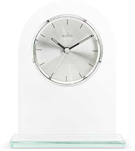 Acctim Ledburn Mantel Clock Quartz Glass Luminous Hands Energy Efficient Movement 37087