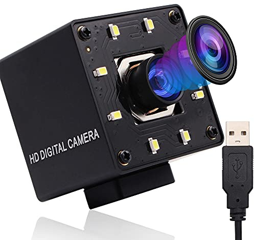 Webcamera_Webcam USB 4K Autofocus avec audio, grand angle de 100 degrés, objectif sans distorsion, webcam 2160p, caméra de surveillance vidéo IMX415, webcam jour et nuit avec LED blanche, caméra