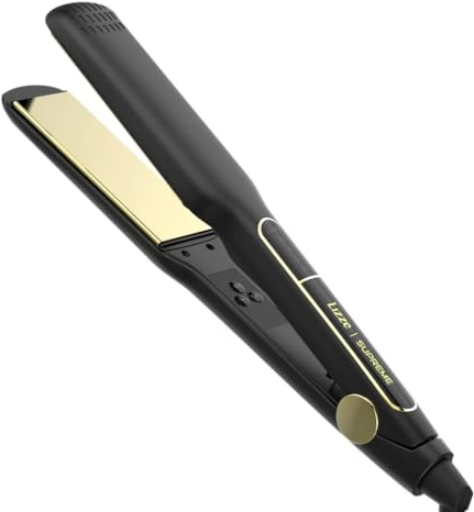Supreme Titânio - Plancha de pelo (252 °C, 4 cm de ancho, incluye kit de pulido Lizze