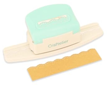Craftelier Kantstans med tryckspak för dekorativa spetskanter med små prickar på papper och kort, speciellt för scrapbooking. Ungefärlig storlek: 15 x 5,02 x 5,02 cm.