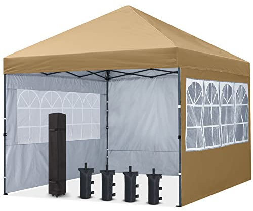 COOSHADE Tenda a baldacchino apribile a baldacchino con elegante finestra da chiesa, per esterni, per feste, matrimoni, barbecue, eventi, colore: beige