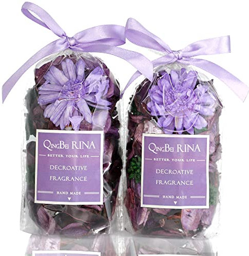 Qingbei Rina Potpourri Lavanda 2 Bolsas, 90g de Fragancia para otoño, Bolsa de popurrí, decoración de Flores, Aroma a habitación, jarrón de Invierno