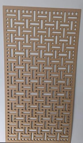 Laserkris Heizkörperschrank Wand Dekoratives Sichtschutzgitter - gelocht 6mm dicke MDF Platte (1200mm x 620mm) AL6 Muster (ungrundiert)