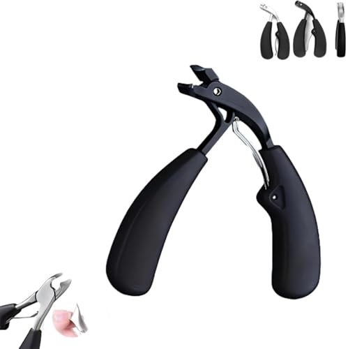 Hatmeo Moderner Nagelknipser aus Edelstahl mit großer Öffnung, Hatmeo Nagelknipser, Hatmeko Nailmaster Pro, große Zehennagelknipser für dicke Nägel, dicke Zehennagelknipser für Senioren (Black)