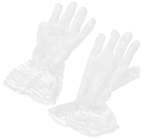 ROMISBABA 2piezas Guantes de Encaje para Niñas de Flores para Boda Fiesta de Noche Color Marfil para Vestir