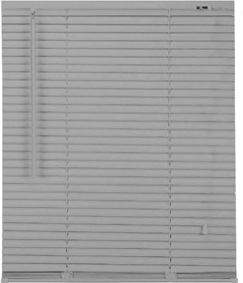APEX FURNISHINGS PVC Venetian Blinds - 25mm Slats Easy Fit PVC Window Blinds Child Safe Fittings Trimmable curtains Windows Shutters for Home Office (Grey 45W x 150L cm)