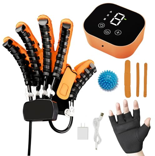 Guantes De Robot De Entrenador De RehabilitacióN Equipo Funcional De RecuperacióN De Trazo De Mano Para ParáLisis De La Mano Espasticidad ParáLisis Cerebral Pacientes(Size:Mano izquierda M,Color:A)