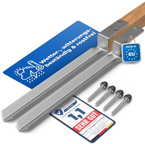 TORFIX Anclaje de suelo en forma de L de 50 cm, manguito de impacto, columpio, juego de 2 unidades, acero galvanizado en caliente, incluye 4 tornillos (6 x 8) y tapas de seguridad – para fijación de