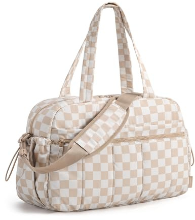 BAGSMART Sportväska dam, resväska 24 l weekender vattenavvisande reseväska handbagage gymväska klinikväska födelse sjukhusväska med PVC våt väska för fitness, simning, bastu, schackbräde, S