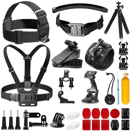 AKASO 42 in 1 Action Camera Accessory Kit, Compatible with GoPro Hero10/Hero9/Hero8/Hero7/GoPro Max/Insta360/DJI Osmo Action/AKASO/Apexcam