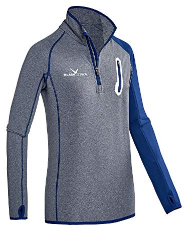 Black Crevice BCR297238 - Pullover da donna in micropile, strato intermedio, grigio/blu acciaio, 46