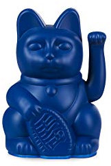 Lucky Cat Mini | Dark Blue | Japanische Glücksbringer Winkekatze in dunkeblau 9,8 cm