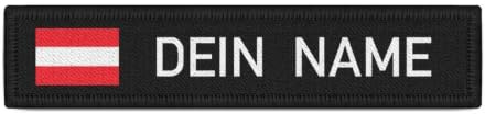 Namensschild Patch Österreich Schwarz Name Patch Aufnäher Wunschname #38566