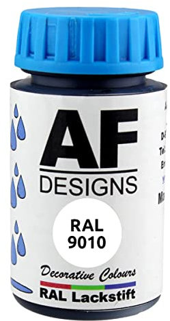 Alex Flittner Designs Lackstift RAL 9010 REINWEISS glänzend 50ml Holz Metall Möbel Bad Retuschierlack Reparaturlack