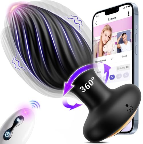 AI-Sync Anal Vibrators Sex Toys, Anal Toys Anal Plug with 7 Rotation & 7 Vibration, Adult Toys Remote Control Vibrator Sex Toys4couples Men & Women Thrusting, Butt Plug Anal Toy Sex Toys4mens UK
