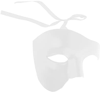 Milageto Geheimnisvolle Halbmaske für Maskenball - Hochwertige Verkleidung für Karneval und Theater, Weiß
