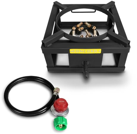 CONCORD THE WOK BLOCK 12 Single Propane Outdoor Burner with Built in Wok Ring. 45,000 BTU Great for Stir Frying, Camping, Use as a Side Burner, and More!
