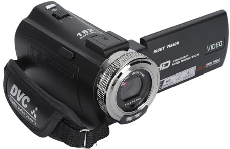 Jectse Caméscope Vidéo HD Handycam, Enregistreur de Caméra Vlogging à Vision Nocturne 30MP 1080P, écran IPS de 3,0 Pouces, Caméscopes à Zoom 16X, Caméra avec Micro pour la Photographie