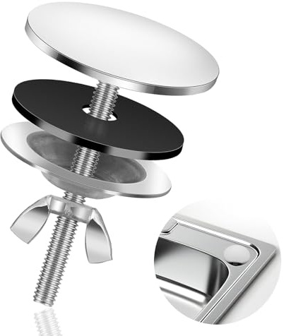Sink Hole Cover Stainless Steel 304 Chrome, Kitchen Sink Tap Faucet Hole Cover 50mm/2 Inch, Chonphan Spare Blanking Hole Cover for Kitchen and Bathroom Sink Decoration- Sliver