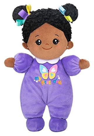 OUOZZZ Ethno Stoffpuppe Mädchen 25cm - Weiche Baby Puppe ab 1 Jahr, Lila | Waschbare Plüschpuppe aus weichem Stoff, ideales Kleinkind Geburtstagsgeschenk und sanfter Kuschelbegleiter
