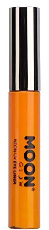 Moon Glow Delineador de ojos Neon UV - ¡brilla intensamente bajo iluminación UV! Naranja intenso 10 ml (Paquete de 1)