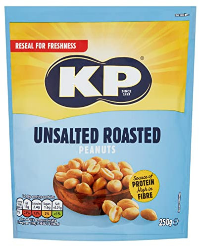 KP Nuts Share Bag of Unsalted Peanuts, 250g
