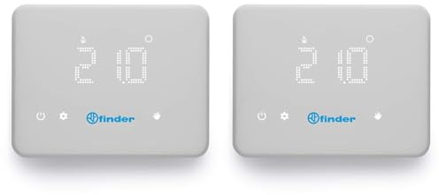 Finder BLISS - Cronotermostato Wi-fi digitale Tipo 1C.9, Funzione estate/inverno, Bianco (Confezione da 2)