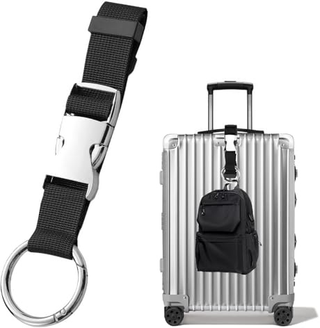 Add a Bag Luggage Straps Heavy Duty Baggage Suitcase Belts Jacket Gripper Holder Adjustable Fixed Clip Straps with D-Ring Buckle&Hook Carry Clip Strap Travel Accessories for Bag,Coat,Backpack, Black