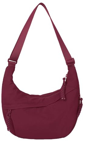AndThere Borsa a Mezzaluna per Donna Uomo Borsa a Tracolla Grande in Nylon Crossbody Bag Hobo Borsa a Marsupio Borse a Mezza Luna con Tracolla Regolabile Borsetta Ragazza per Università Viaggio