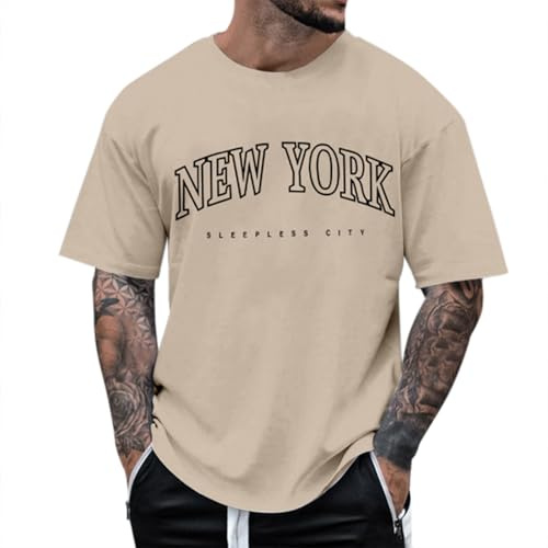 Men's Quick Dry T Shirts Short Sleeve Sport Tops Lightweight Gym Running T Shirt Men Breathable Activewear Men's Shirt Mens Graphic t Shirts Streetwear T-Shirts (Khaki, XXXXXL)