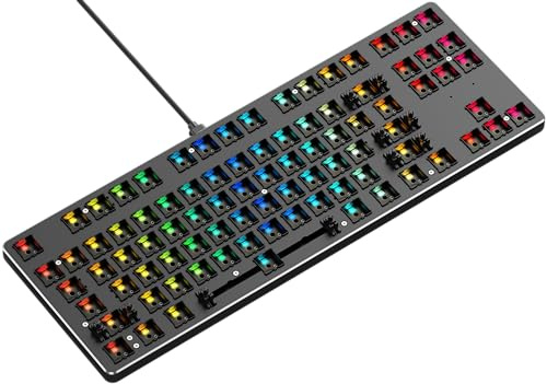 GLORIOUS GMMK TKL (85%) Barebones Anpassbares Tastatur-Kit, ANSI Schwarz | Hot-Swap, Tastenweise RGB-Beleuchtung, Kompatibel mit 3-poligen Schaltern & MX-Keycaps, Modulares PC-Gaming Minimal-Design