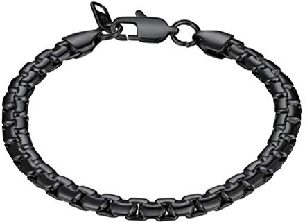 PROSTEEL Herren Armband Edelstahl Venezianierkette Box Kette Armband 6mm Breit Fashion Kettenarmband Armkette für Herren, Länge 20cm/22cm wählbar