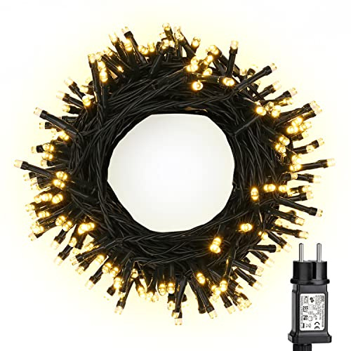 LED Weihnachten Lichterkette, BrizLabs 20M 200er Warmweiß Lichterketten Strombetrieben mit 8 Modi EU Stecker Wasserdicht für Innen Außen Hochzeit Party Haushalt Zimmer Garten Halloween Deko