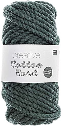 Rico Design Creative Cotton Cord Makramee -Garn 130g 25m in Petrol - Häkelgarn/Strickgarn - Wolle/Garn zum Stricken, Häkeln und Basteln - DIY