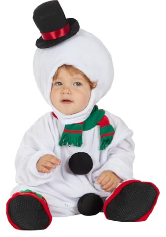 Funidelia | Costume Pupazzo di neve per neonati Natale, Snowman, Natalizi - Costume per neonati e accessori per Feste, Carnevale e Halloween - Bianco