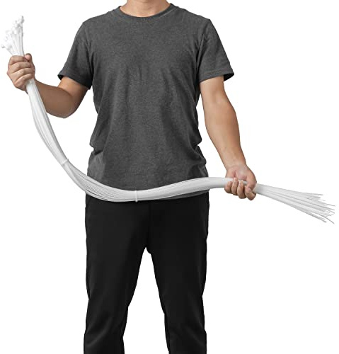 Armpow 25pièces 9x1200mm Résistance à la traction 80KGS/175LBS Serre-câbles Longues Attaches à glissière robustes, résistantes aux UV attaches de câble en nylon épaispour la gestion des câbles(Blanc)