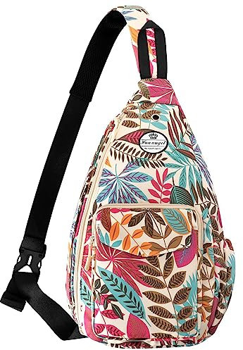 HUA ANGEL Stylisch Brusttasche Crossbody Bag Leichter Rucksack Damen Heren Wasserdicht Sling Bag Brusttasche UmhäNgetasche Mit Flaschenfach FüR Reisen Sportlich Wandern