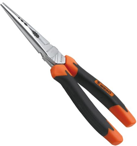 WEDO Spitzzange, 20,3 cm, Edelstahl-Spitzzange, professioneller Griff mit Drahtschneider, lange Spitzzange, korrosionsbeständig, rostfrei, Länge 200 mm